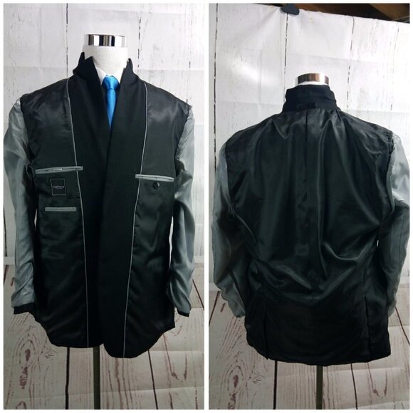 Van Heusen 44R 2 Button Black 2pc Suit - Picture 8 of 13